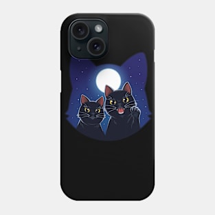 Cat in moonlit night Phone Case