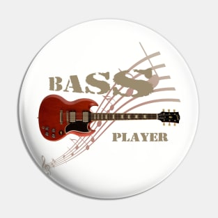 bass player Guitar Pin