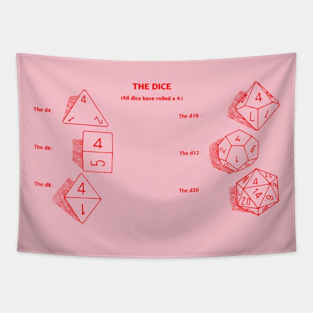 The Dice (d20 Red) Tapestry by Riverlynn_Tavern