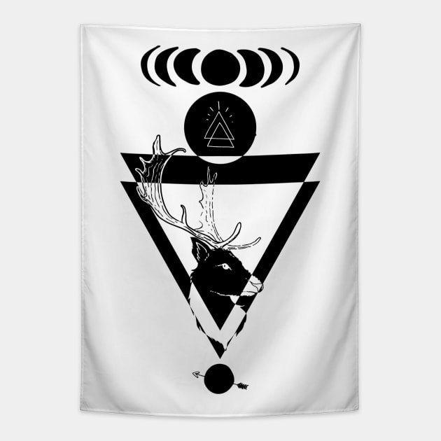 Deer geometric shapes Tapestry by NJORDUR