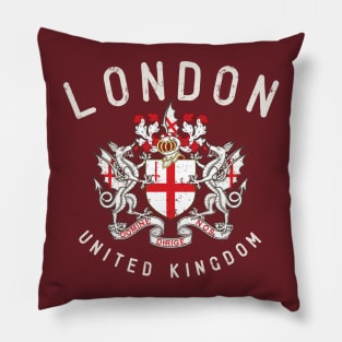 London Great Britain Vintage Coat Of Arms Pillow