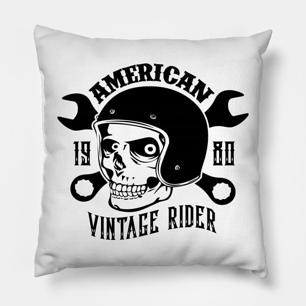 American vintage Rider 1980 Pillow by luxembourgertreatable