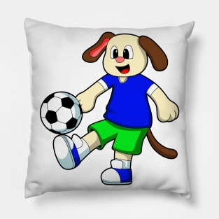 Dog at Sports with Soccer Pillow