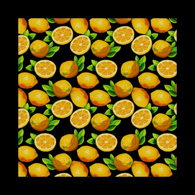 Cute Yellow Lemons Citrus Fruit Food Pattern Gift by Freid