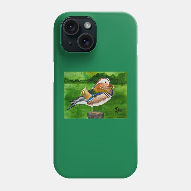 Mandarin duck in the marsh Phone Case by Matt Starr Fine Art