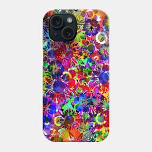 Bright Neon Rainbow Floral Garden Flower Boho Pattern Phone Case