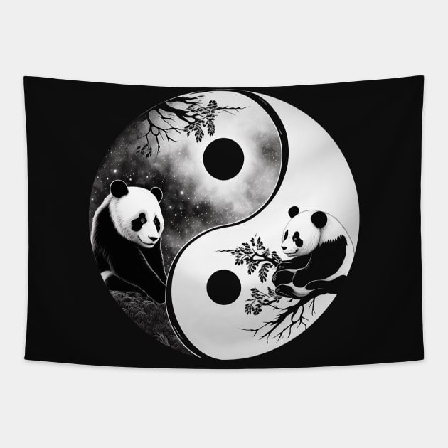 Yin Yang pandas Tapestry by MaryBerry