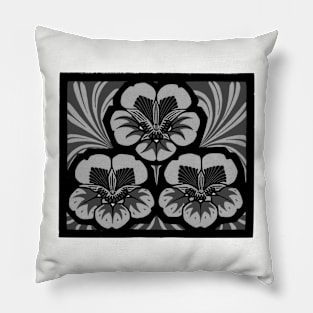 Black and white flower Pillow