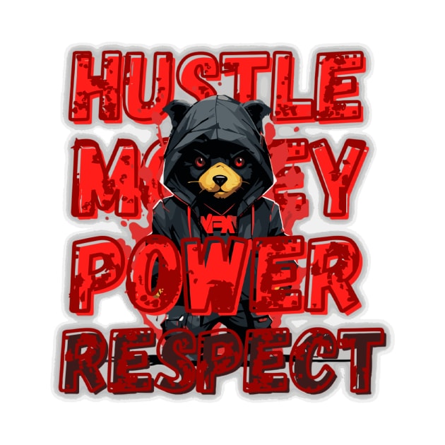 red hustle bear by Buda apparel