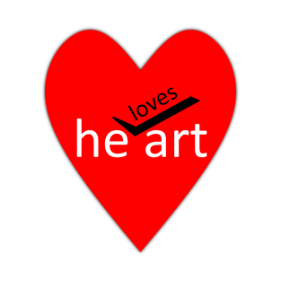 He loves art funny saying heart T-Shirt