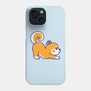 Cute Shiba Inu Dog Stretching Yoga Cartoon Phone Case