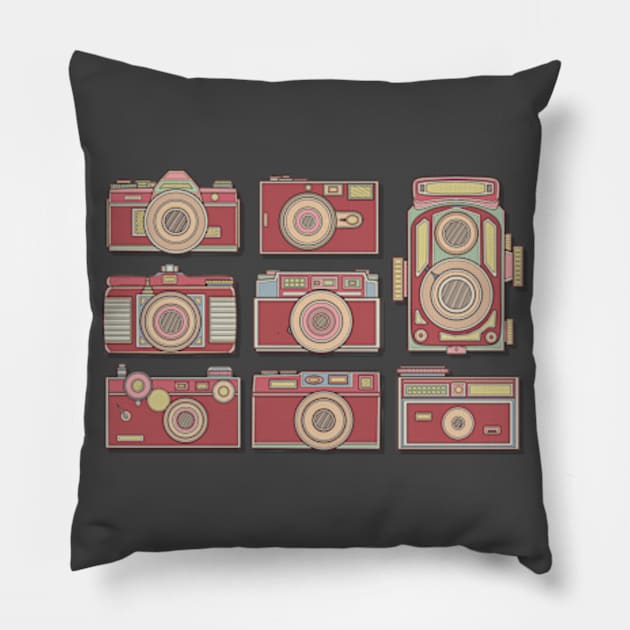 Red Classic Camera Pillow by milhad