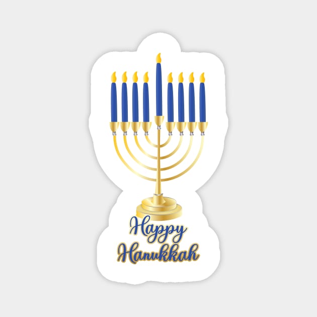 Menorah with Lights Happy Hanukkah Magnet by ExpressYourSoulTees