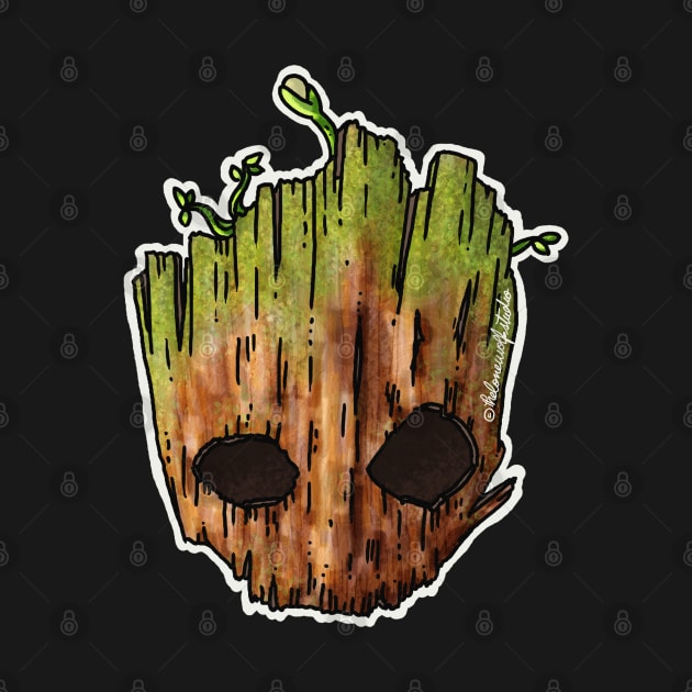 Baby Groot Skull by TheLoneWolfStudio