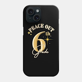 Peace Out 6th Grade Retro Graduation Class Phone Case