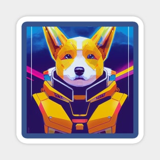 Awesome Corgi as retro anime Magnet