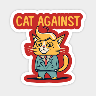 Funny Ilustration Orange Cats Against Trump Magnet