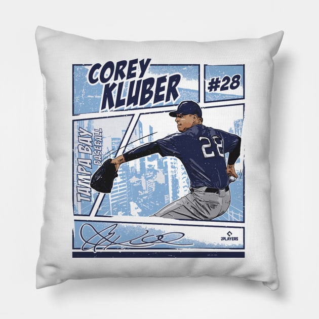 Corey Kluber Tampa Bay Comic Pillow by danlintonpro