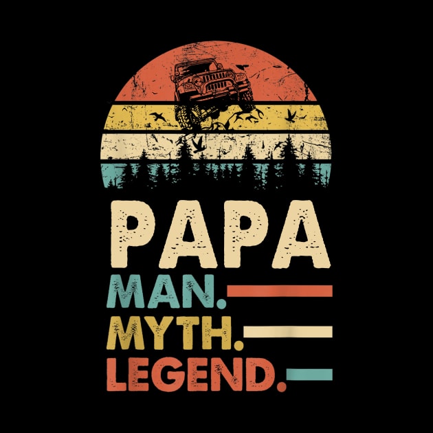 Papa Man Myth Legend Vintage Jeep For Mens Dad Father's Day Jeep gift by David Darry