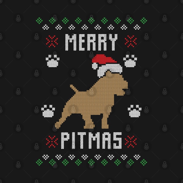 Merry Pitmas Funny Pitbull Ugly Christmas Sweater Gift by BadDesignCo