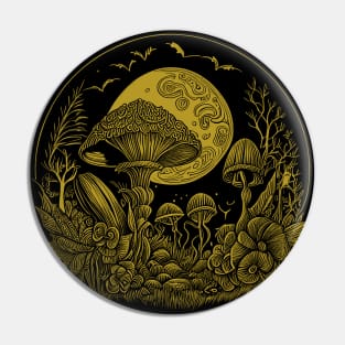 Cottagecore Moon, Mushrooms, Plants and Trees Pin