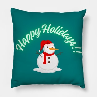 Cute Snowman Wishing you a Happy Holiday Pillow