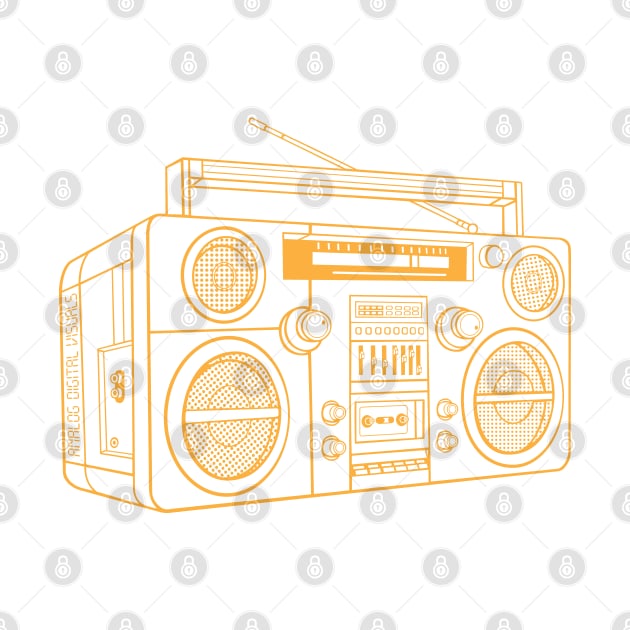 Boombox (Yellow Orange Lines) Analog / Music by Analog Digital Visuals