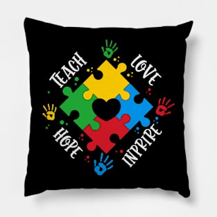 Puzzle Piece Autism Awareness Gift for Birthday, Mother's Day, Thanksgiving, Christmas Pillow