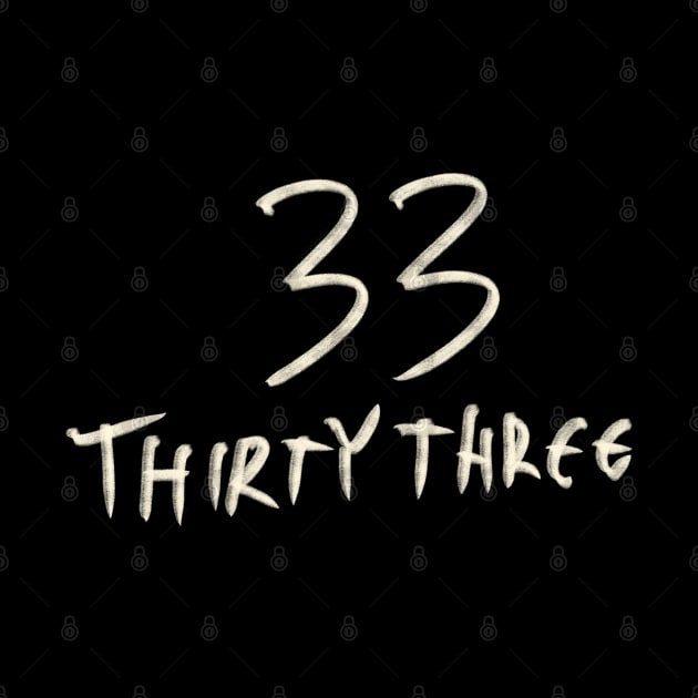 Hand Drawn Letter Number 33 Thirty Three by Saestu Mbathi