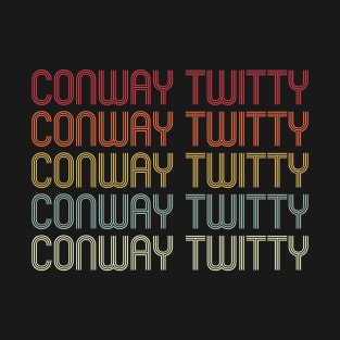 Retro Conway Wordmark Repeat - Vintage Style T-Shirt