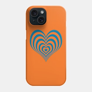 Orange and Blue Layered Heart Phone Case
