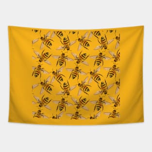 Cute Yellow Bees Honey Bee Insect Nature Summer Gift Tapestry