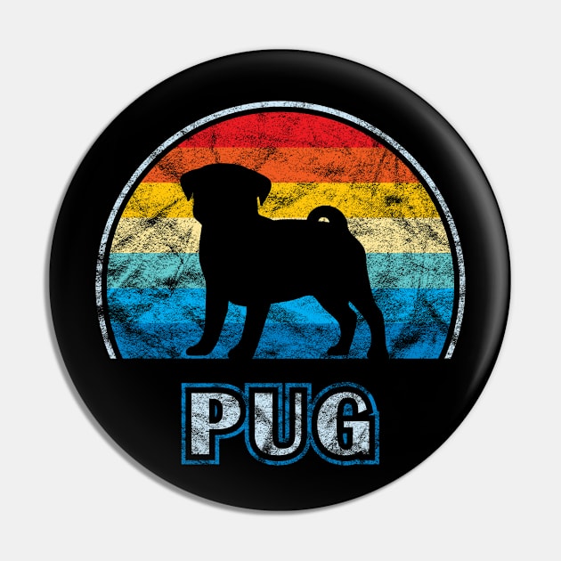 Pug Vintage Design Dog Pin by millersye