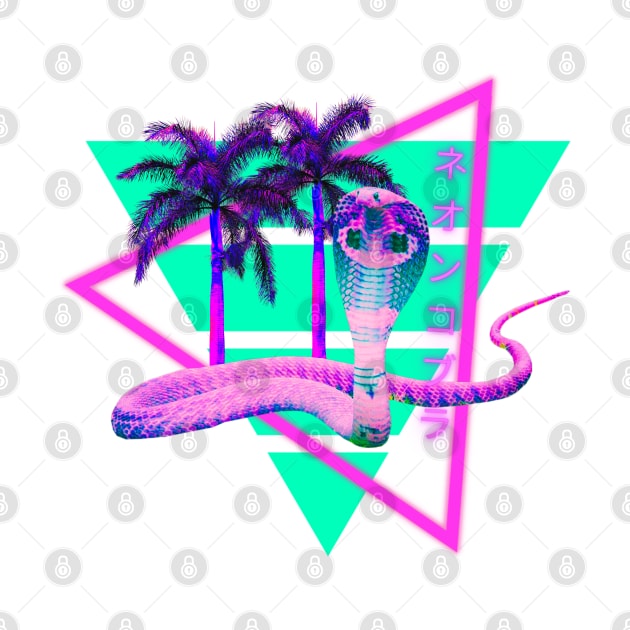 Neon Cobra Vaporwave Synthwave Aesthetic by Shirt Vibin