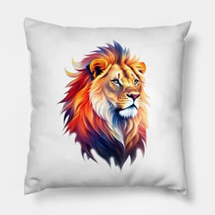 Yet Another Lion - Watercolor - AI Art Pillow