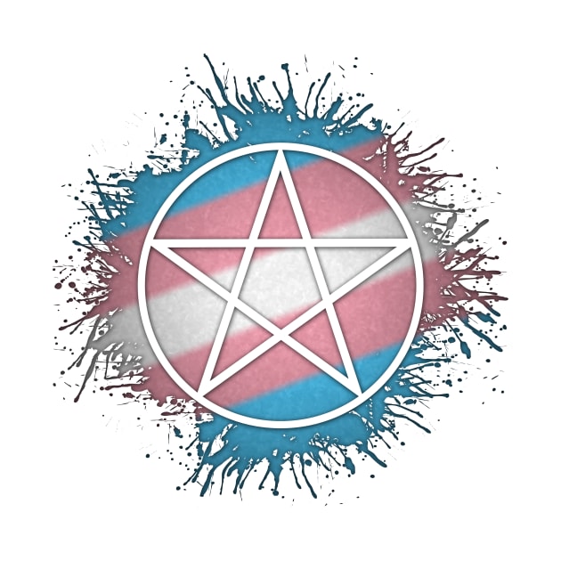 Paint Splatter Transgender Pride Pentacle Symbol by LiveLoudGraphics