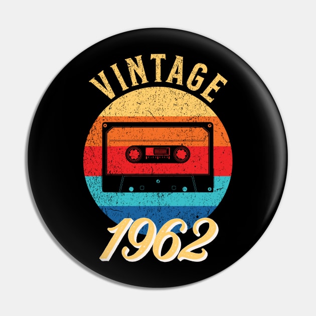 Vintage Year Since 1962 | Cassette | 60th Birthday Gift Pin by jiromie