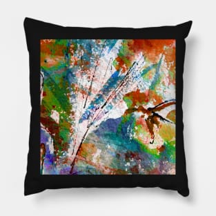 Intuitive Organic Abstract Watercolor in Rust Pillow