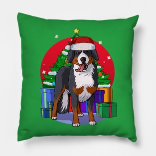Bernese Mountain Dog Christmas Tree Pillow