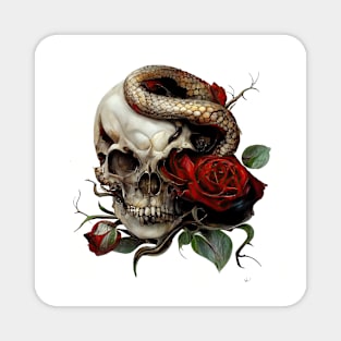 Gothic Skull (Best On White Tee) Magnet