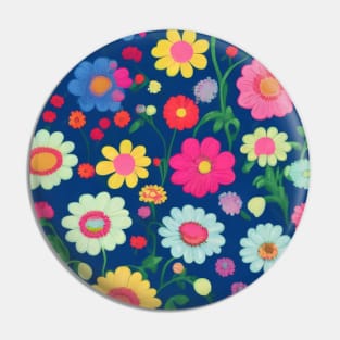 Flower Power Retro Revival Pin