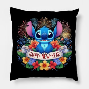 Santa Stitch  Happy New Year Stitch Pillow