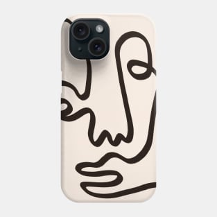 One Line Figurative Face Minimal art Phone Case