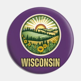 Wisconsin State USA Pin