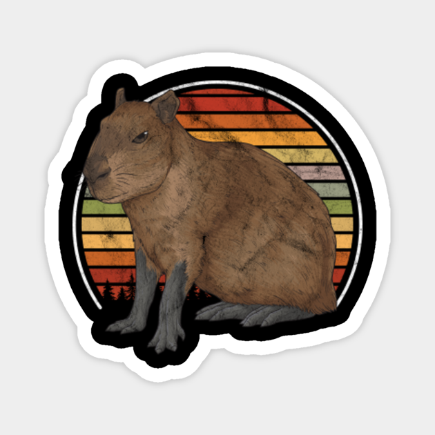 Vintage Capybara Retro Animal - Retro Capybara - Magnet | TeePublic
