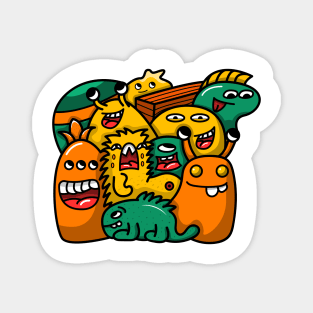 Monster character doodle Magnet