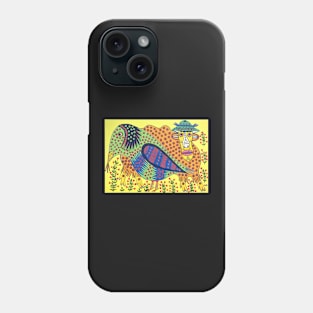 wild bull and raven are friends 1983 - Maria Primachenko Phone Case