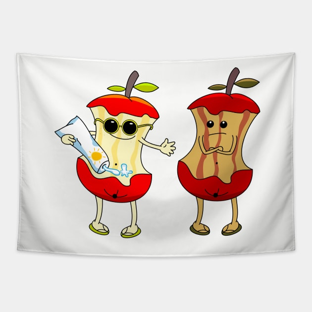 Sunbathing the apples Tapestry by spontania