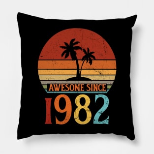 Awesome Since 1982 40th Birthday Vintage Retro 40 Years Pillow