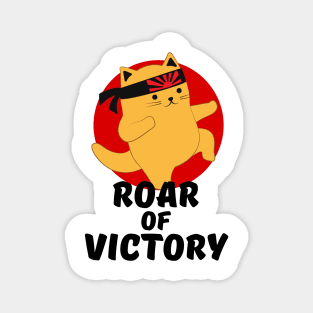 Karate Cat Roar of Victory Magnet